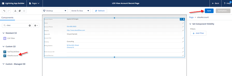 LDS View Account Record Page