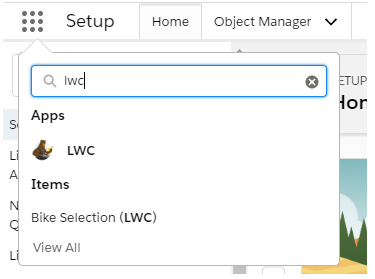 Search for LWC in App Launcher