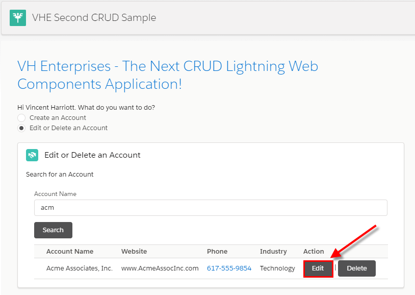 Vhe2ndCrudSample - Edit Acme Assoc Inc